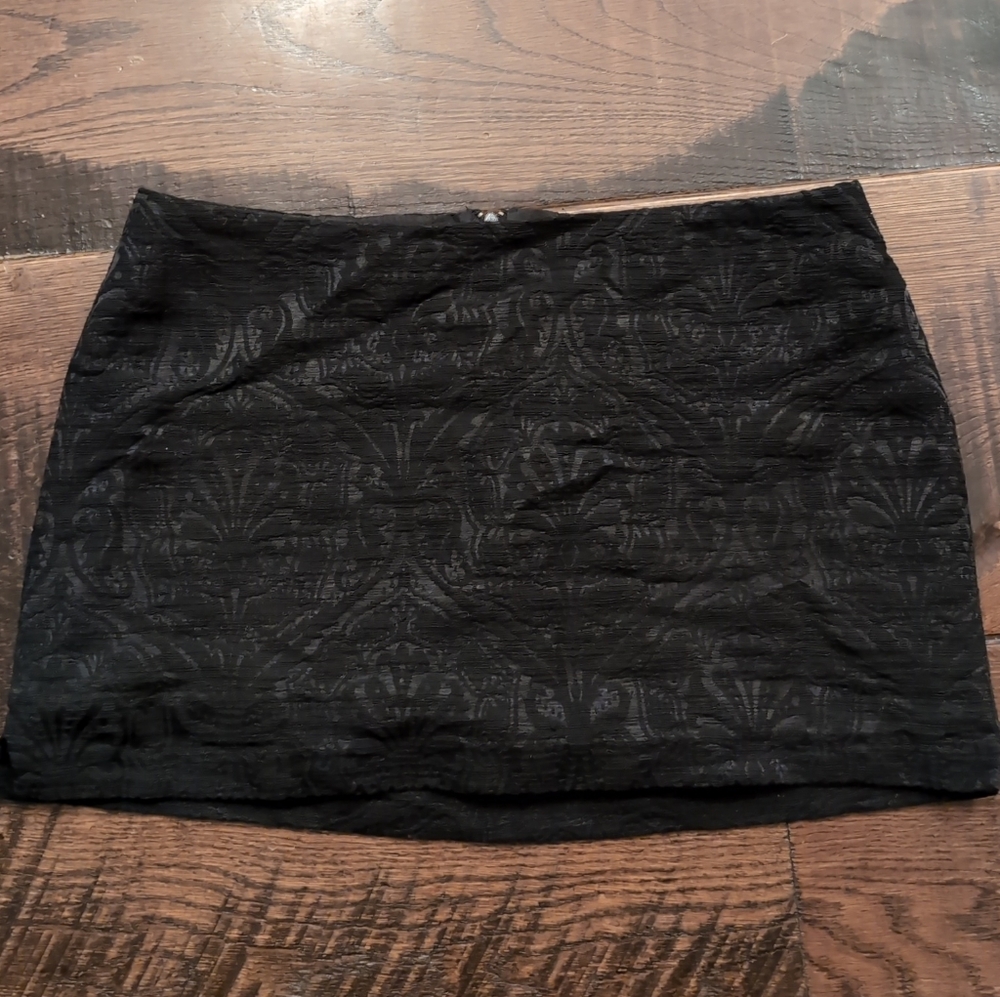 Vintage Sisley Ultra Mini Skirt, black, 40, Fits Like XS